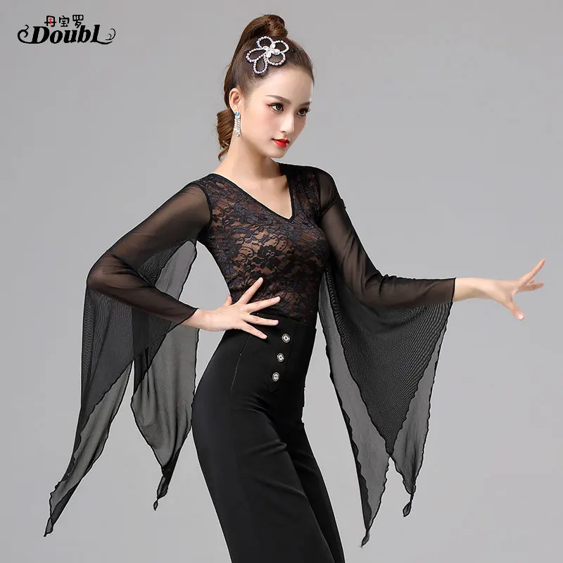 Топ женский для латиноамериканских танцев с длинным рукавом|Бальные танцы| |