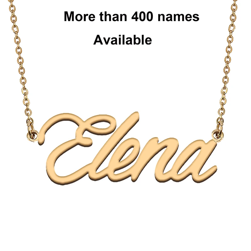

Cursive Initial Letters Name Necklace for Elena Birthday Party Christmas New Year Graduation Wedding Valentine Day Gift