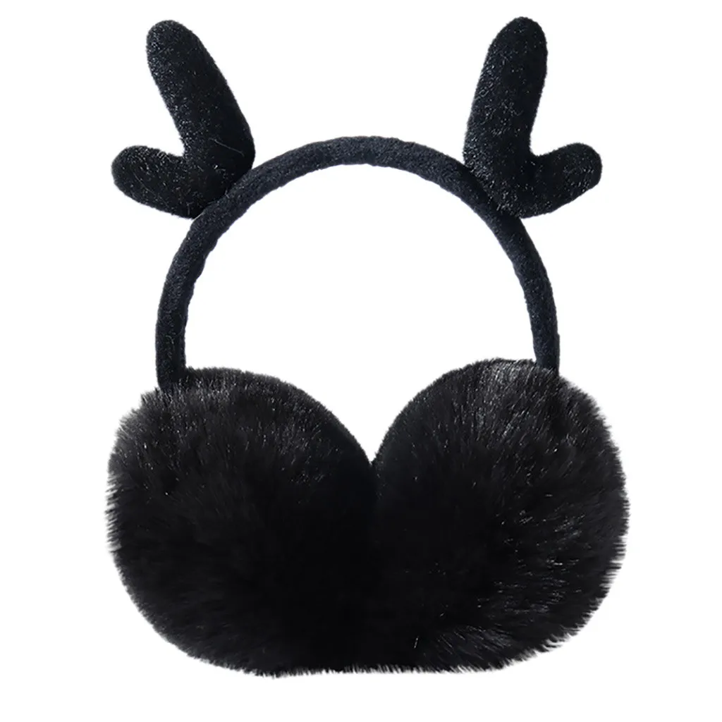 Зима-осень теплые наушники из искусственного меха милые уши лося кроличьего для