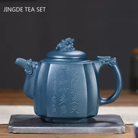 large capacity yixing tea pot hand carved purple clay teapot beauty kettle boutique teaware chinese tea ceremony gifts 480ml
