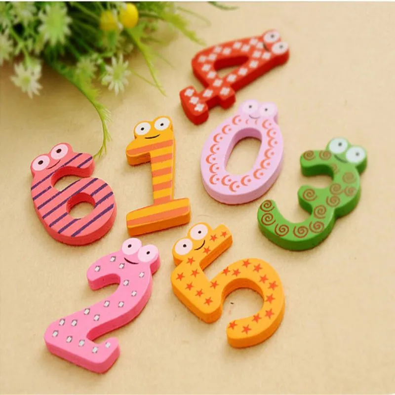 1Set 10 Number Figure Fridge Magnet Educational Toy Children Wooden Refrigerator Gift Home Halloween Christmas Xmas | Дом и сад