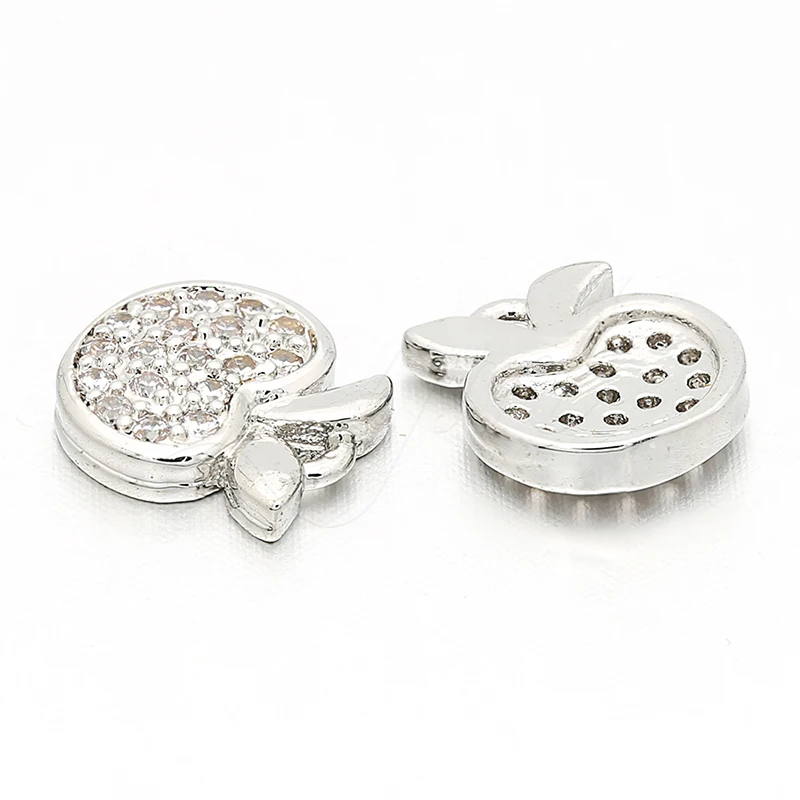 8 мм * 9 латунные кубические циркониевые аксессуары в форме яблока с микро