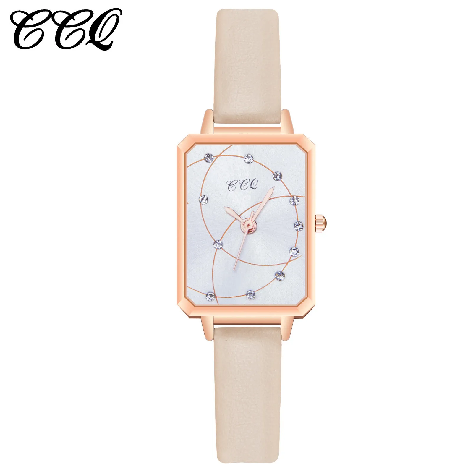 

CCQ Popular Ladies Quartz Watch For Women Casual Fashion No waterproof Watches Leather Strap Simple zegarek damski