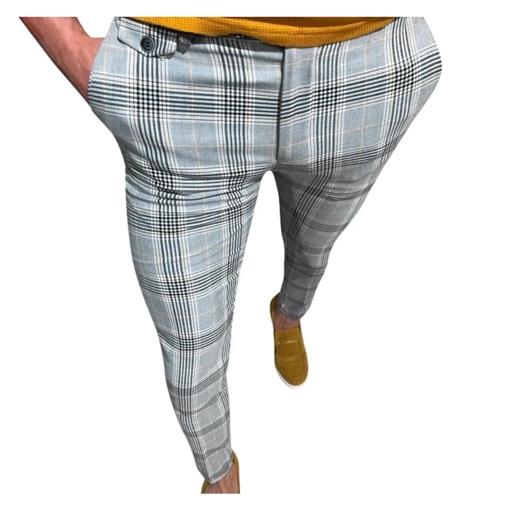 Модные мужские повседневные клетчатые с принтом Эластичный шнурок на талии длинные брюки мужские уличные штаны для бега карго