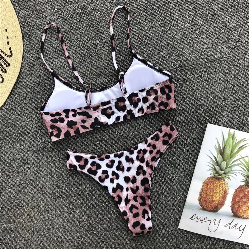 

Sexy Leopard Bikini 2021 Women Swimwear Female Swimsuit Two-pieces Bikini Set Brazilian Bather 2 Piece Set Women Bathing Suit