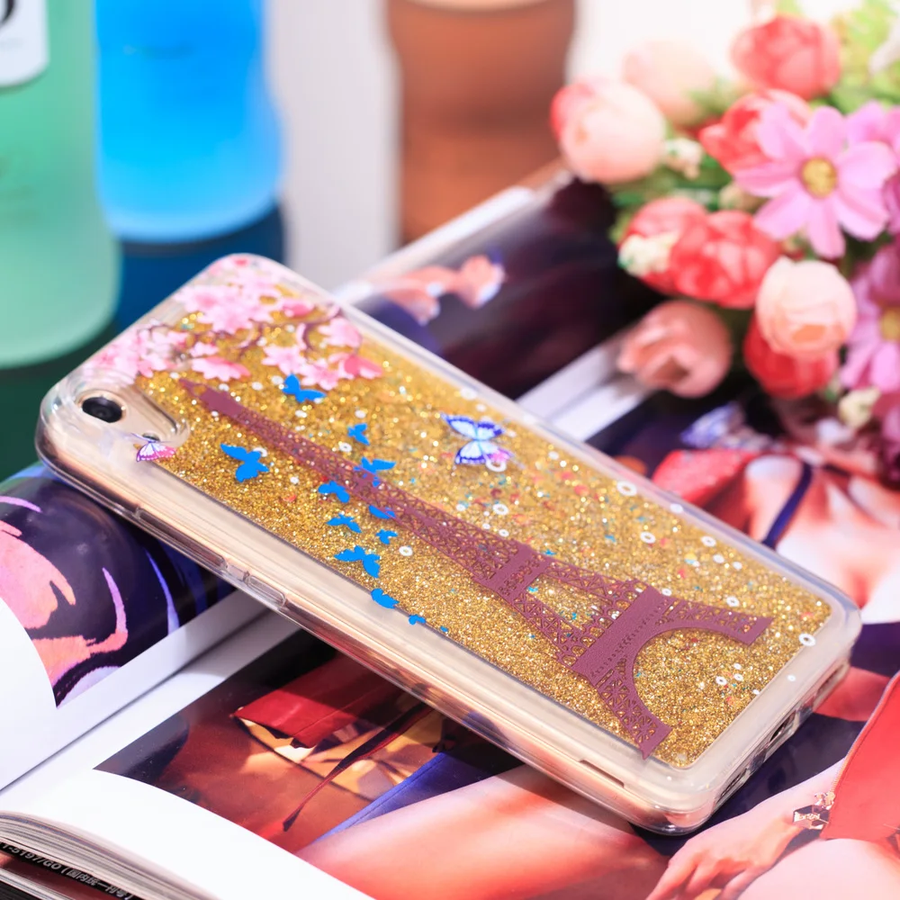 Милый чехол для телефона Huawei Honor 5A Y6 II Y6II 2016 с блестящим потоком и жидким зыбучим