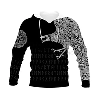 new fashion graphic spring autumn winter hip hop casual brand 3d print viking the raven of tattoo zip hoodie polyester v21