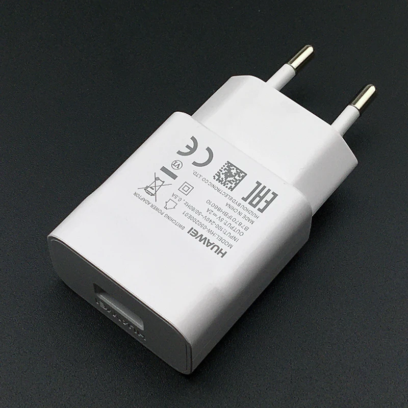 Оригинальное зарядное устройство Huawei 5 В/2 А быстрое с европейской вилкой адаптер