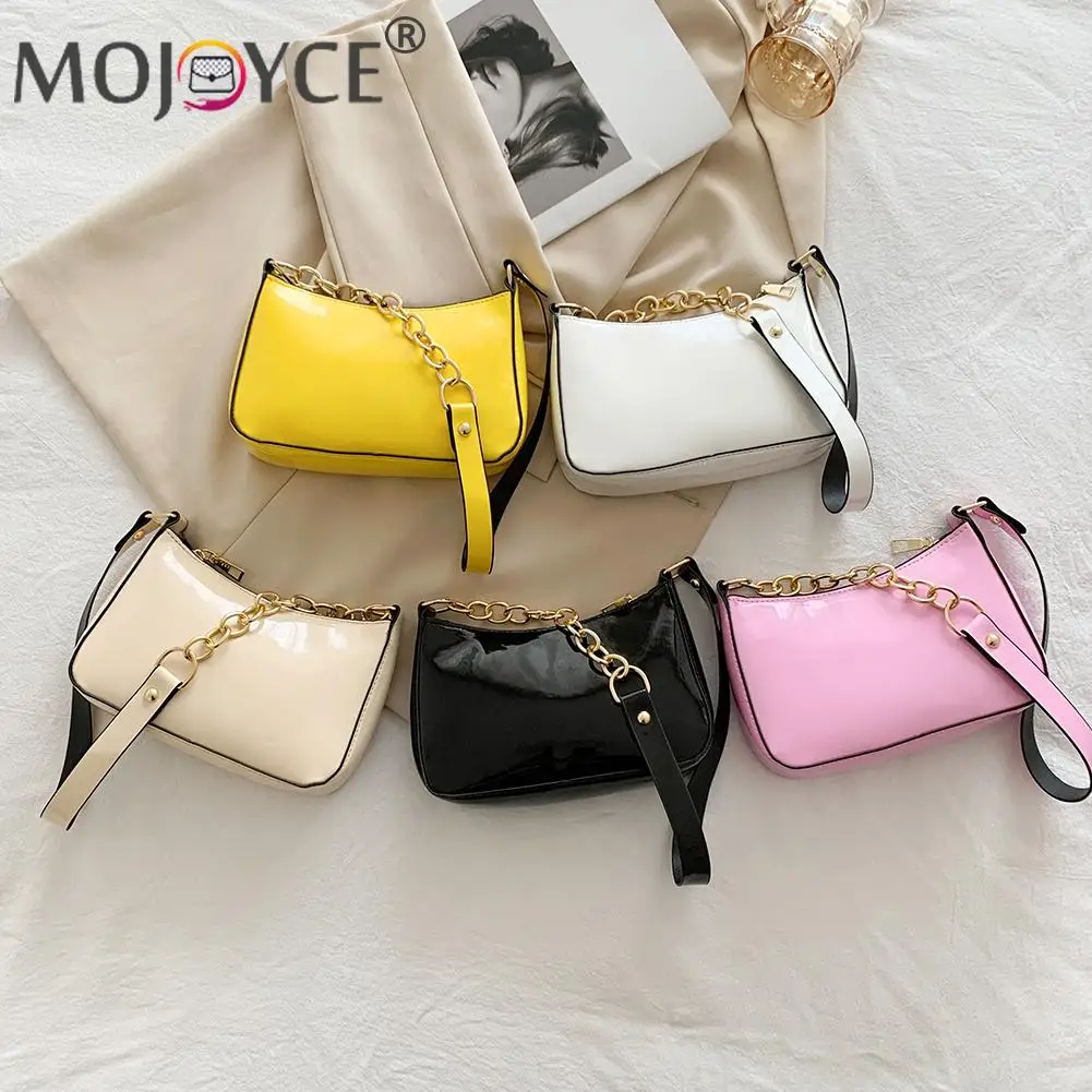 

Лидер продаж 2021, маленький кошелек, дамские сумочки, модные женские однотонные лакированные маленькие сумочки из искусственной кожи, сумка ...