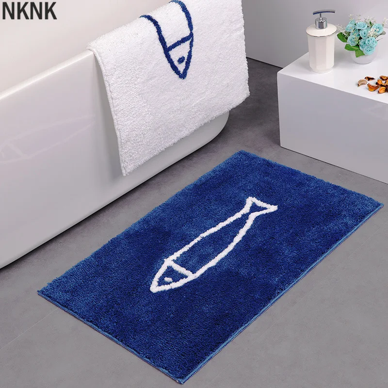 

Коврик для ванной с мультяшными рыбками, нескользящий водонепроницаемый коврик для ванной, водопоглощающий коврик, ворсистый коврик для ва...