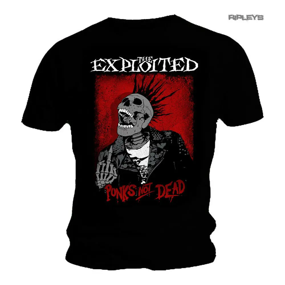 Официальная футболка The exploited Punks Not Dead SPLATTER Скелет всех размеров|Мужские футболки|