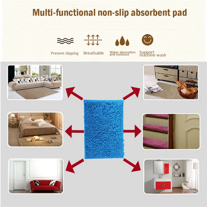 

40x60cm Non-slip Bathroom Water absorption Mats Soft Memory Fluffly Bath Rug Bedside Floor Door Mat Multicolor Home Decor Carpet