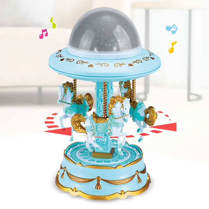 Светящиеся Игрушки для малышей Звездный светильник ночная карусель музыкальная