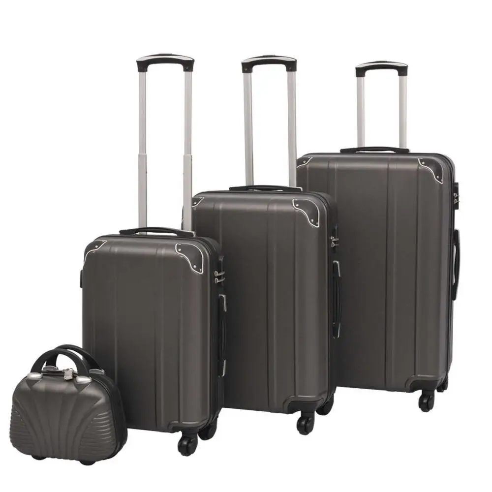 【USA Warehouse】4 Piece Hardcase Trolley Set Anthracite