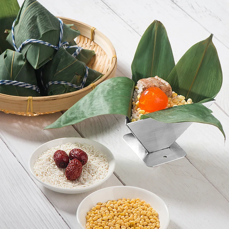 

Stainless Steel Zongzi Mould Triangular Rice Ball Sushi Dumpling Mould DIY Tools Rice-pudding Baking Molds Kitchen Accessories