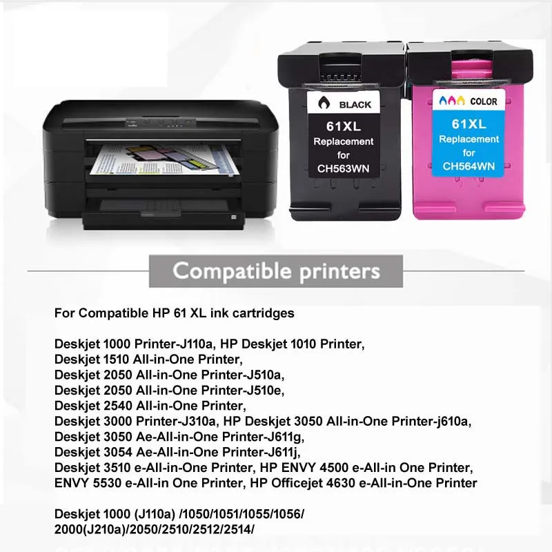 Чернильный картридж 61xl совместимый с hp 61 XL xl для принтера Envy 4500 4502 5530 Deskjet 1050 2050 3050