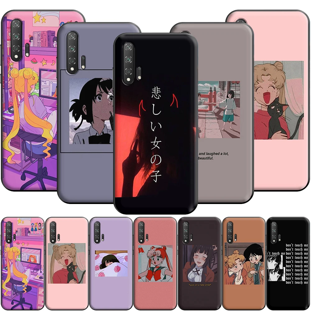 Силиконовый чехол Harajuku Sailor Moon Girl для Huawei Honor V30 30 8 8A 8X 8C 9 9X 10 Note View 20 20S Pro Lite|Бамперы| |