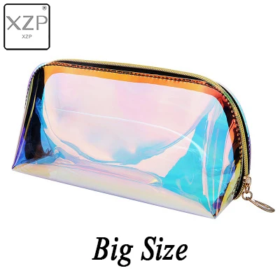Big Size XZP, водонепроницаемая Лазерная косметичка, Женский чехол для макияжа, ПВХ, прозрачный, косметический Органайзер, сумка, Женская Желейная сумка, женская косметичка - Цвет: Big Size