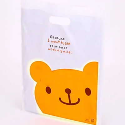Orange bear D& P 15*20 см/20*25 см 10 шт. свадебные подарки бутик подарки упаковка для покупок пластиковые ручки сумки ювелирные изделия пластиковые пакеты для упаковки - Цвет: Orange bear