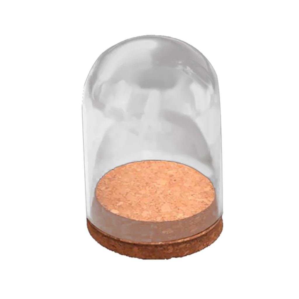 

Retro Clear Glass Shade Shield Dome Cover Industrial Cafe Vintage w/ Wooden Cork Desk Tabletop Decor Home Cafe Ornament