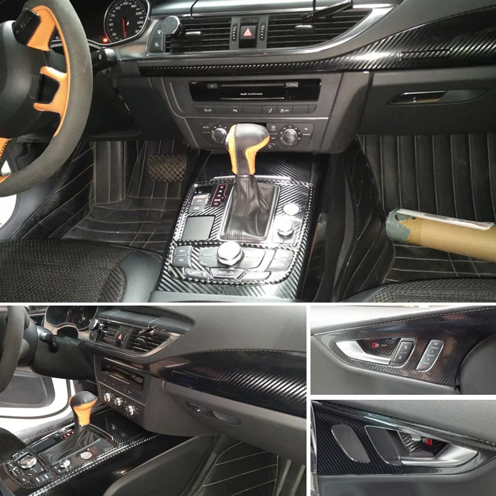Для Audi A7 2011-2018 панель Центрального управления дверная ручка 3D/5D наклейки из
