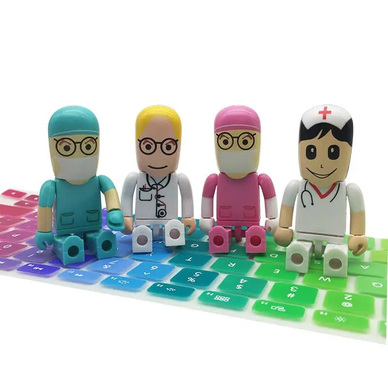 Больница мультфильм доктор игрушка серия USB флэш-накопитель 4 ГБ 8 ГБ ручка-накопитель 16 ГБ 32 ГБ 64 ГБ медсестры Флешка 128 ГБ usb флешка модный подарок