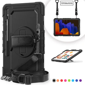 360 rotation shockproof fundas tablet case for samsung galaxy tab s7 plus 12 4 sm t975 t970 s7 11 t875 kids cover shell strap free global shipping