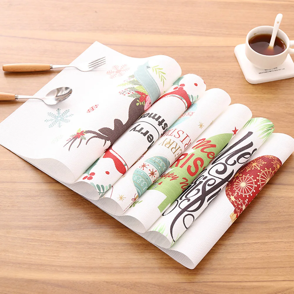Рождественские салфетки рождественские коврики для стола Декор счастливый