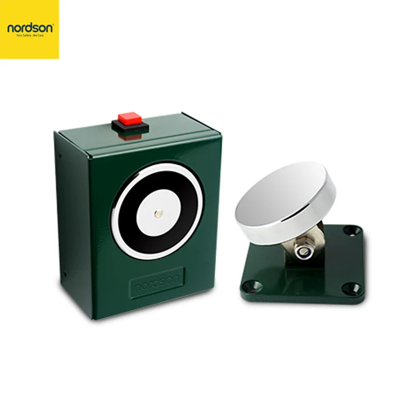 Black Nordson 12/24V Магнитная напольного монтажа ограничители открывания двери, 50 кг/100Lbs ограничивающая сила не-разблокирована электромагнитные дверь держатель - Цвет: Black