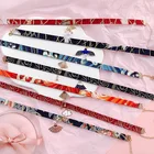 Ожерелье-чокер из креативной ткани в японском стиле, веер с имитацией жемчуга, кот удачи, синий карп, бриллиантовое женское ювелирное изделие для вечеринки для девушек