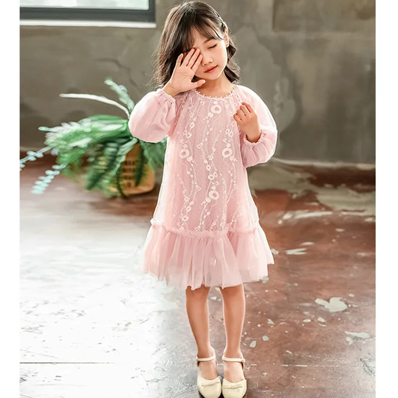 DFXD/весеннее кружевное Сетчатое платье-пачка принцессы для больших девочек