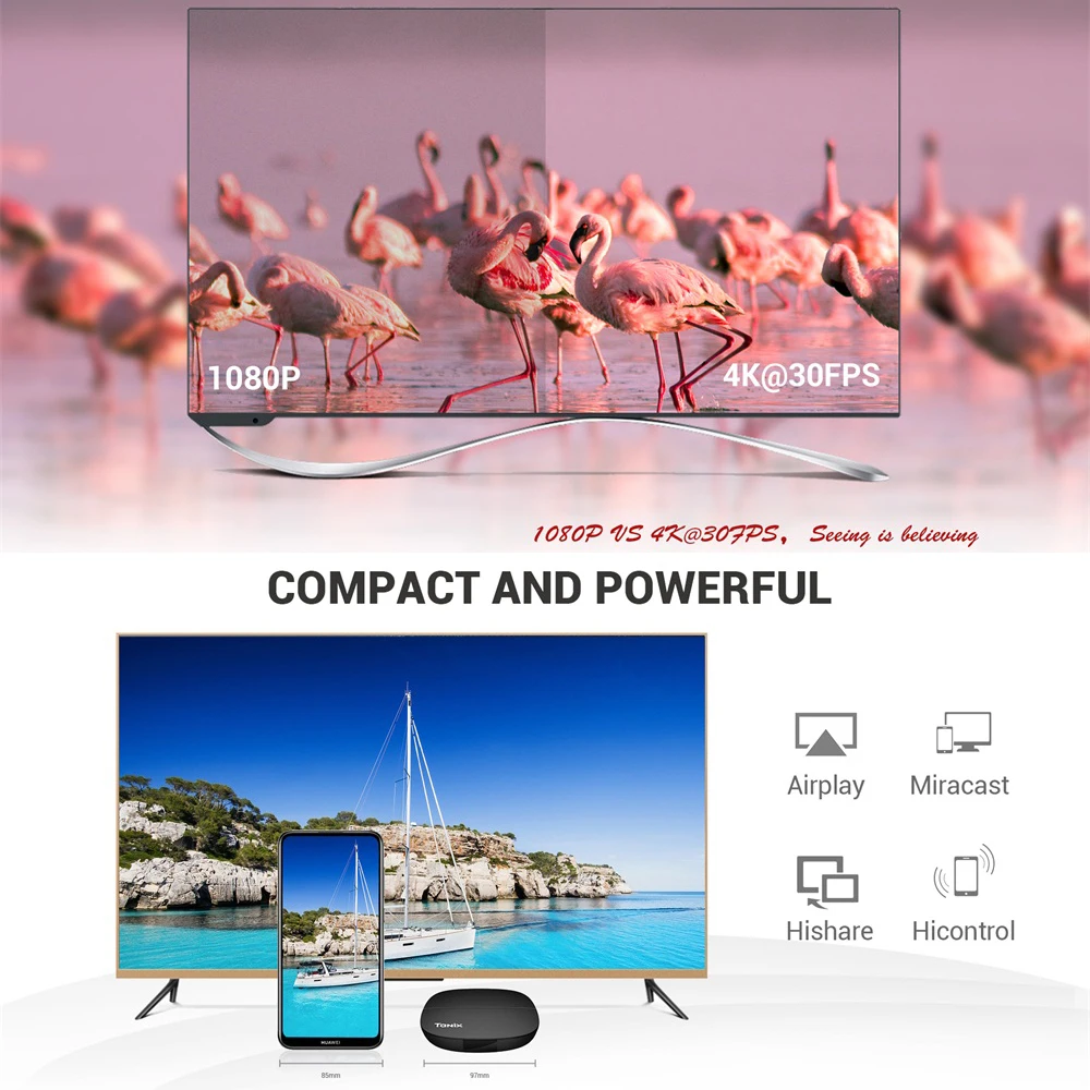 Android 9 0 Tanix H1 H2 Смарт ТВ коробка Hisilicon Hi3798M 4 ядра 4K 2 4G Wi Fi мини Декодер каналов