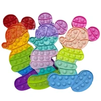 new 39cm disney anime push bubbles pop it fidget toys sensory rainbow colors cute mickey mouse simple dimple anti stress relief