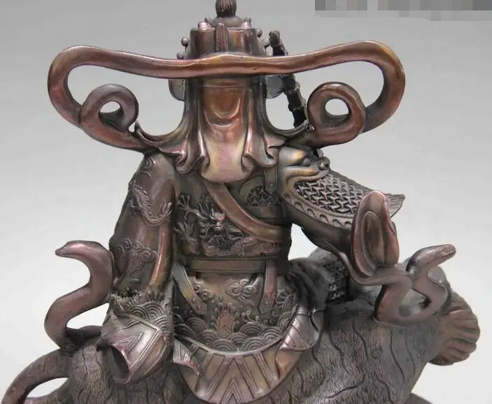 Китайская статуя Чжао Гун мин 11 дюймов Бог богатства тигра Будды | Дом и сад