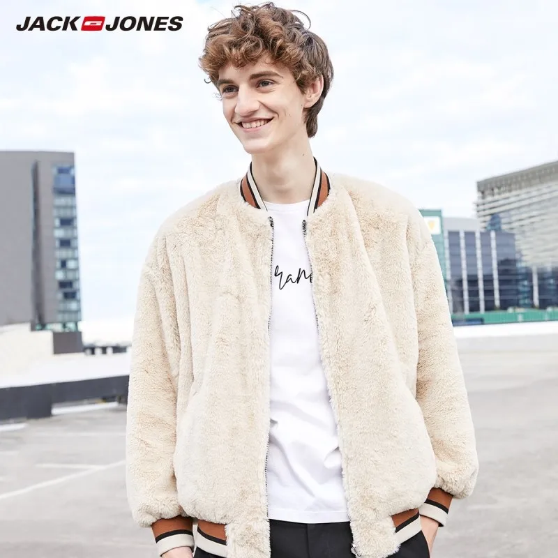 JackJones Мужская двухсторонняя бейсбольная куртка с воротником спортивная в стиле