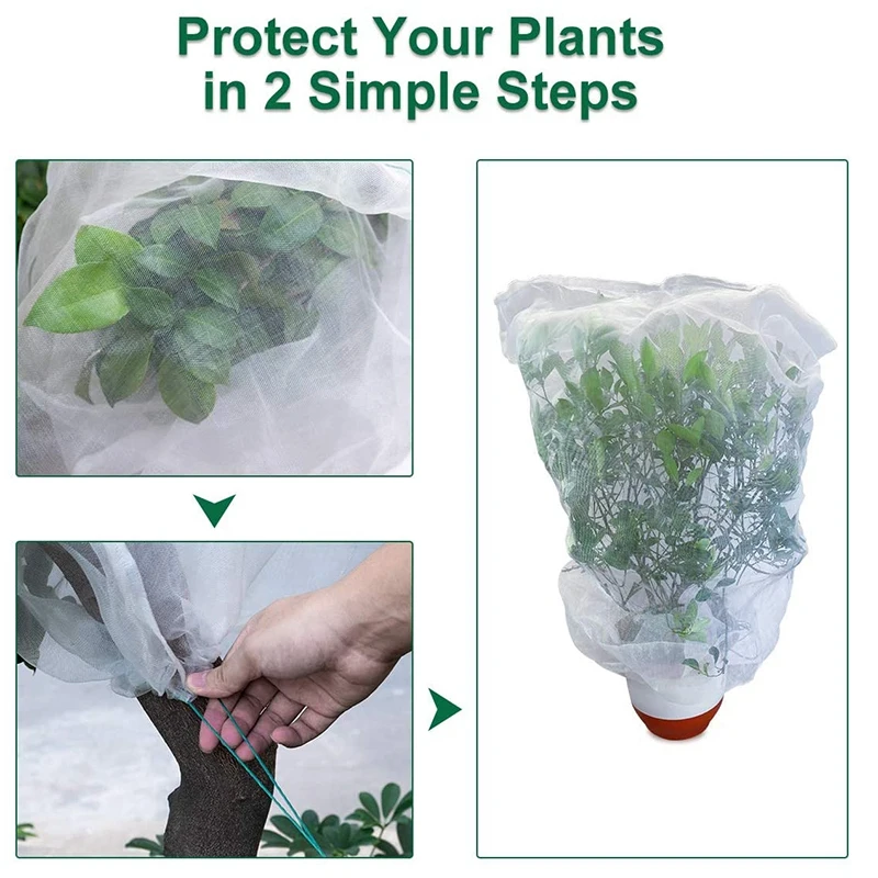 

5 Packs Of Garden Plant Protection Nets with Rope, Tomato Protective Cover Garden Plant Isolation Bags for Vegetable