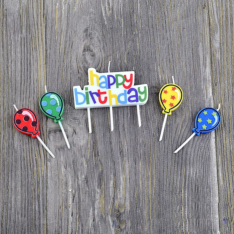 

Children Cartoon Balloon Candle Set Happy Birthday Letter Candle Baby Shower Creative Birthday Cake Candle Supplies Decoration