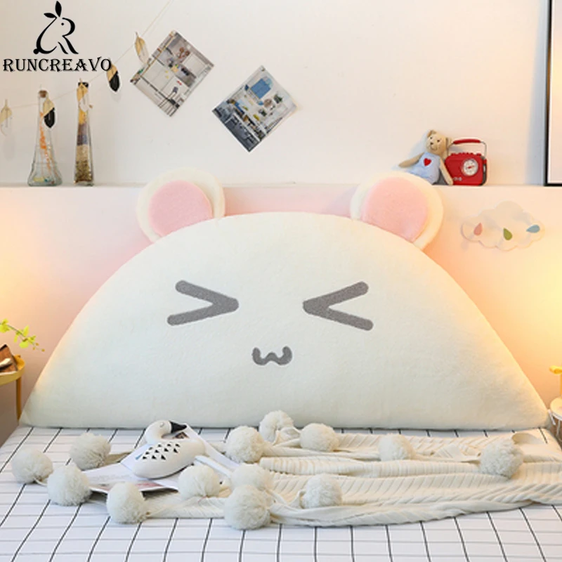 

New High-grade Luxury Cartoon Cute Rabbit Bed Cushion Double Sofa Tatami Bed Pillows Soft Removable Bed Pillow for Sleep