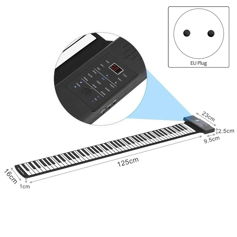 Портативная клавиатура для пианино 88 клавиш с педалью | Спорт и развлечения