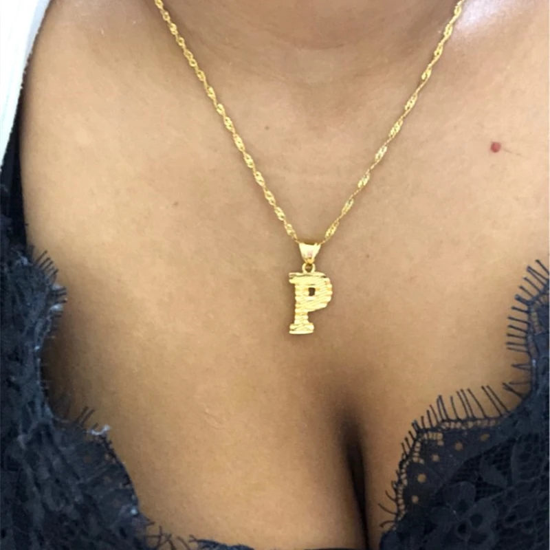 Изящные ожерелья с буквой в виде для женщин и девочек Золотая подвеска надписью