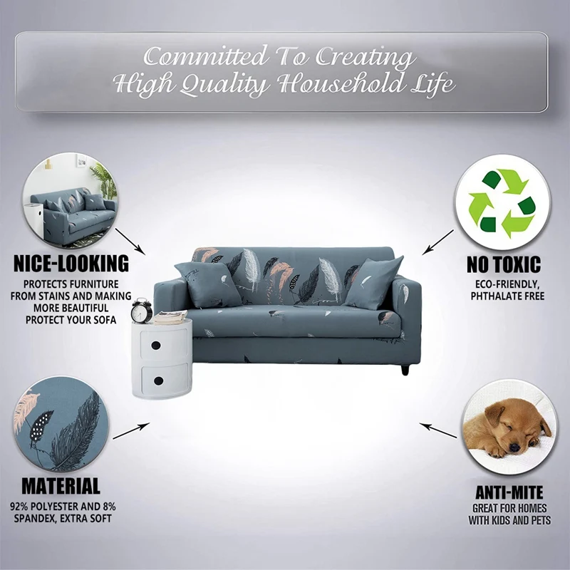 Stretch Sofa Cover Slipcovers Spandex Modern Polyester Corner Couch Slipcover for Different Shape Loveseat L-Style | Дом и сад