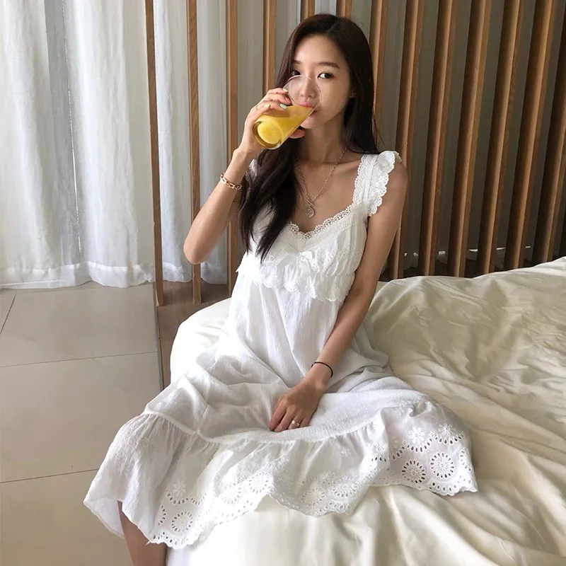 Летние женские принцесса платье белого цвета без рукавов трусы в винтажном стиле