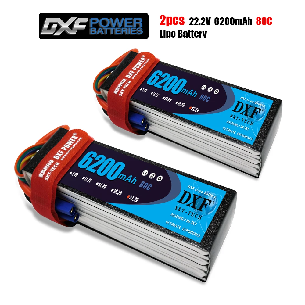 Литий полимерный аккумулятор DXF 6S 22 2 в 6200 мАч 80C 160C XT60 T Deans XT90 EC5 для FPV дрона