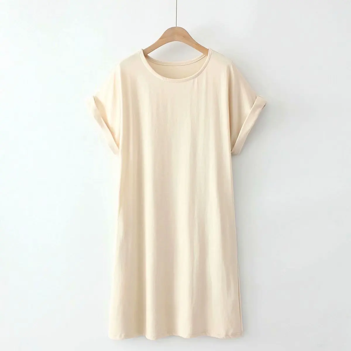 

Plus size dress O-Neck drop-shoulder sleeve knitted summer dresses 2021 Beige light green black elegant casual women's dresses