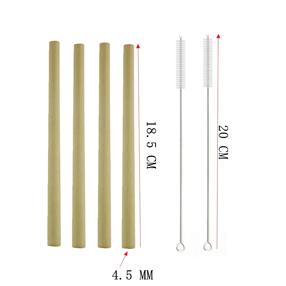 4 шт. Экологичная бамбуковая соломенная сумка многоразовая щетка многоразовые