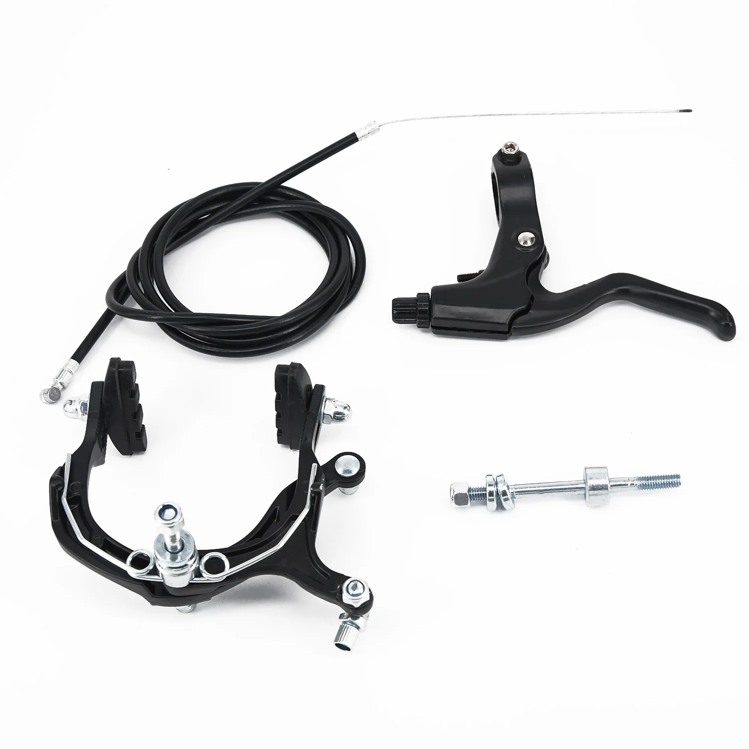 

1 Set Side Pull Caliper Brake System Kit Bicycle Front Rear W/ Handle Cable Bike Easy To Install With Mounting Accessory