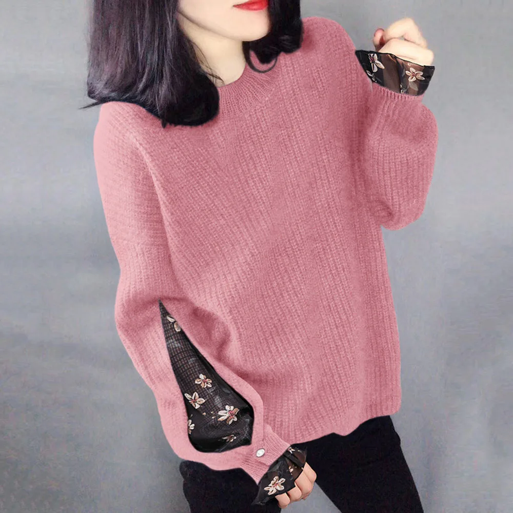 Женский вязаный свитер Элегантный Повседневный пуловер на зиму 2020 Трикотажная
