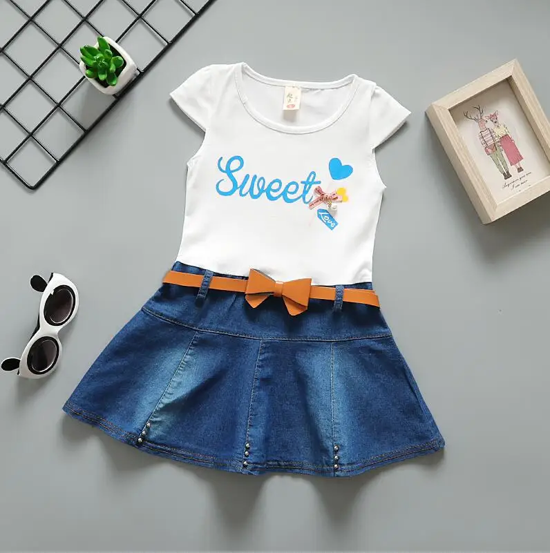 Летний комплект одежды для маленьких девочек детская одежда повседневные