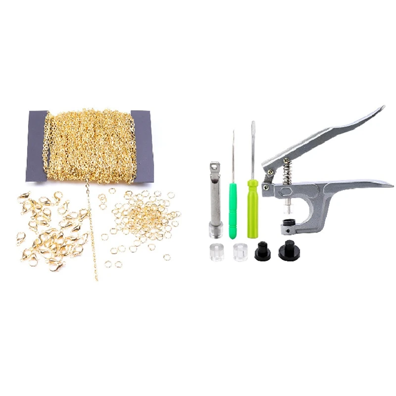 

39 футов цепочка ожерелье крупный кабель ширина 2 мм с защелкой Ручные плоскогубцы Набор инструментов для прессования