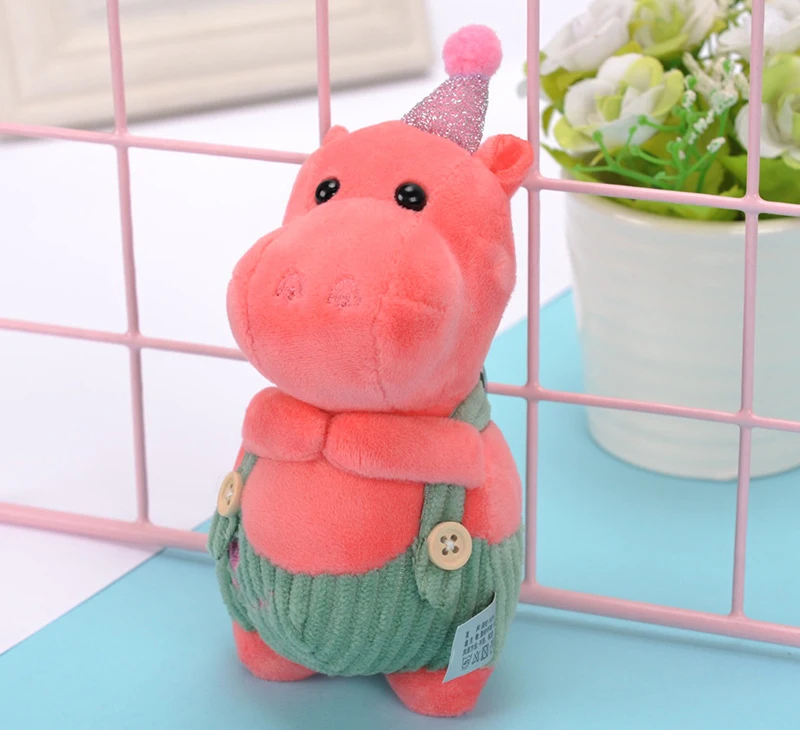 

New 12cm cartoon hippo plush keychain creative anime bag plush pendant cute plush key ring